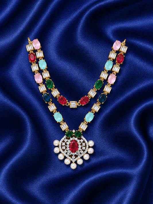 Navrang Madhuri multicolour AD Haar for deity shringar