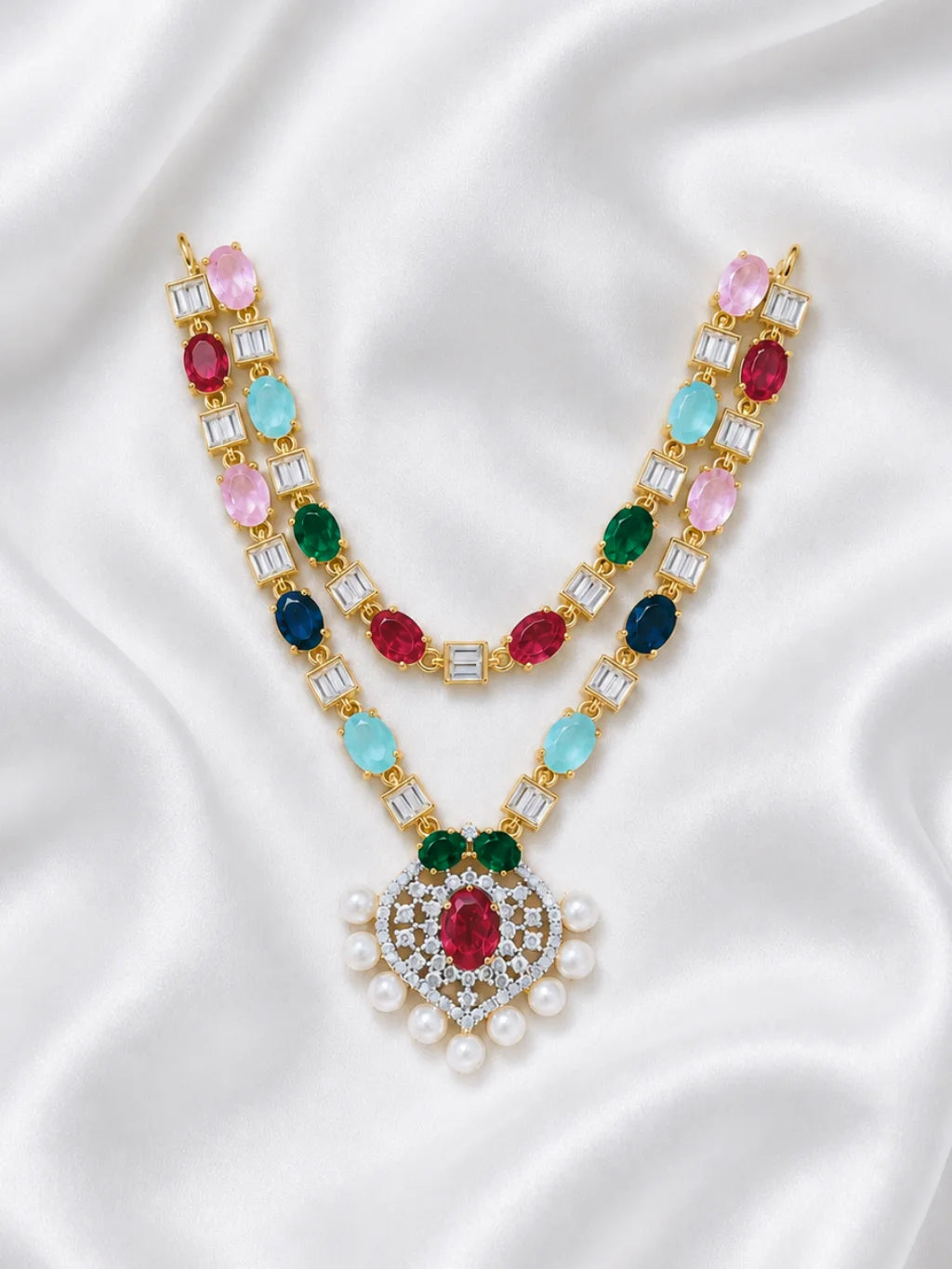 Navrang Madhuri multicolour AD Haar for deity shringar