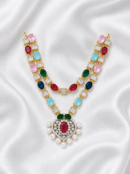 Navrang Madhuri multicolour AD Haar for deity shringar