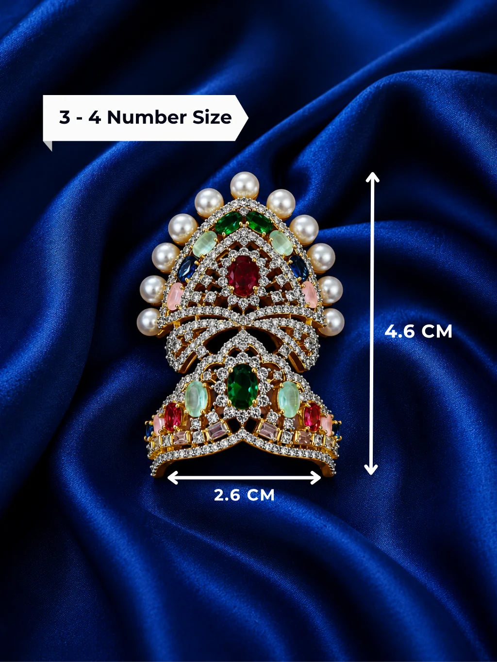 Royal Navratan Mukut & Kanthi Haar Shringar Set for Laddu Gopal & Deities