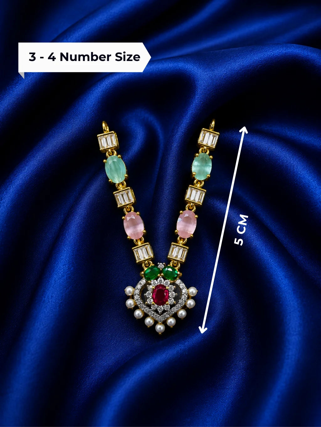 Royal Navratan Mukut & Kanthi Haar Shringar Set for Laddu Gopal & Deities