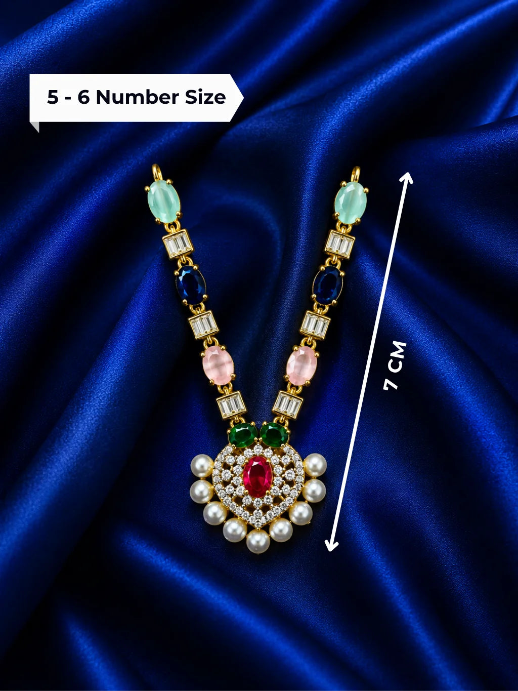 Royal Navratan Mukut & Kanthi Haar Shringar Set for Laddu Gopal & Deities