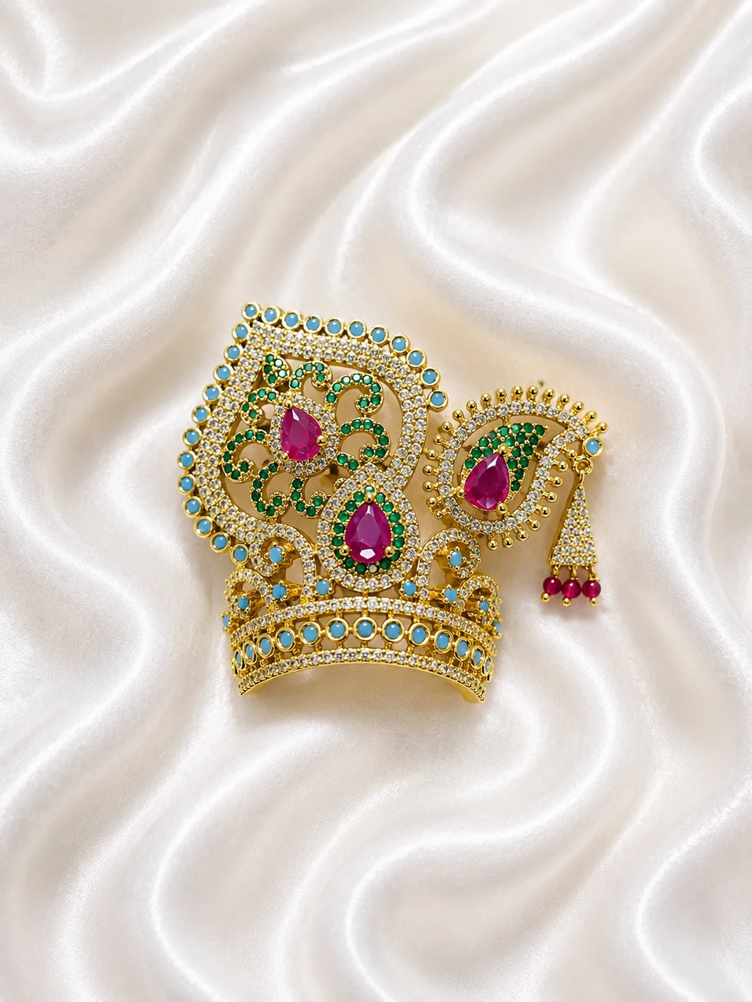 Navratna Style Diamond Mukut for Laddu Gopal Ji