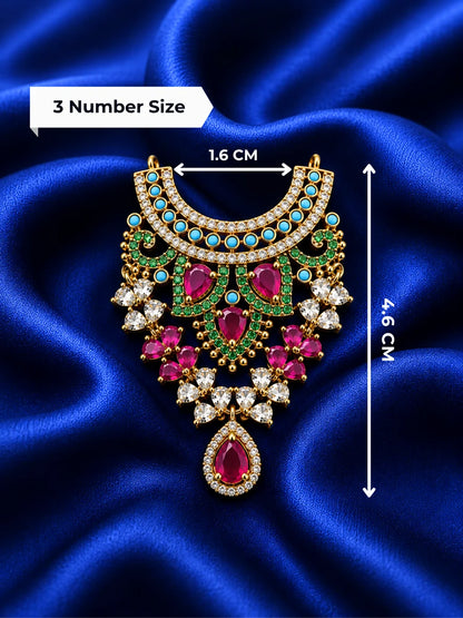 Premium Navratna Style Multi-Color AD Stone Choker Haar for Laddu Gopal &amp; Deities