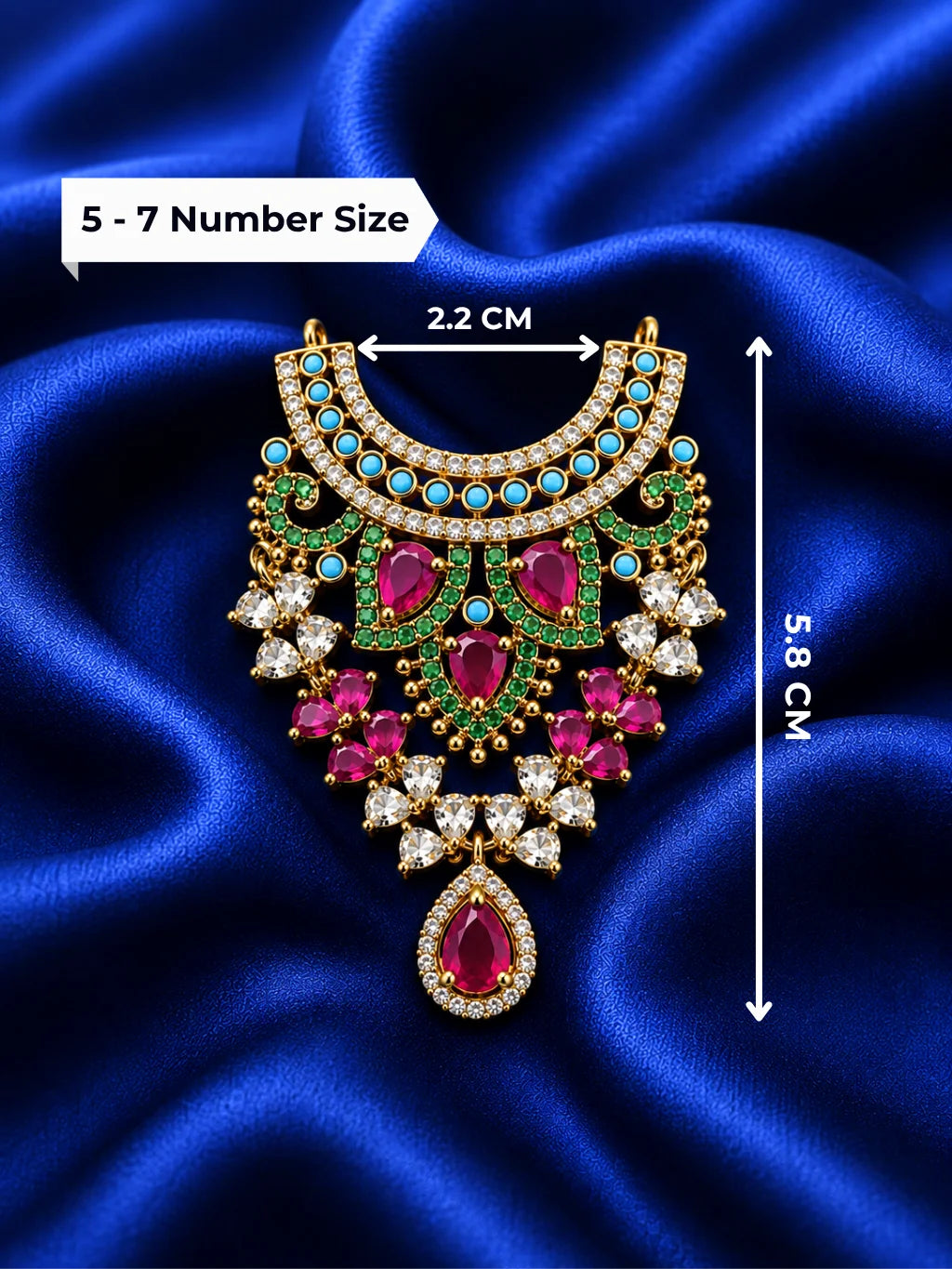 Premium Navratna Style Multi-Color AD Stone Choker Haar for Laddu Gopal &amp; Deities