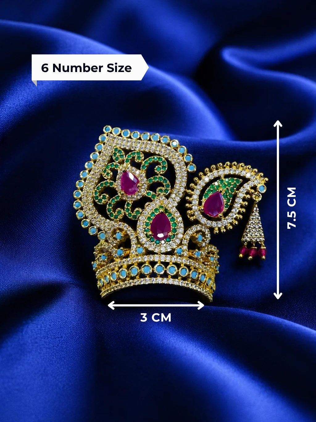 Navratna Style AD Mukut for Deity