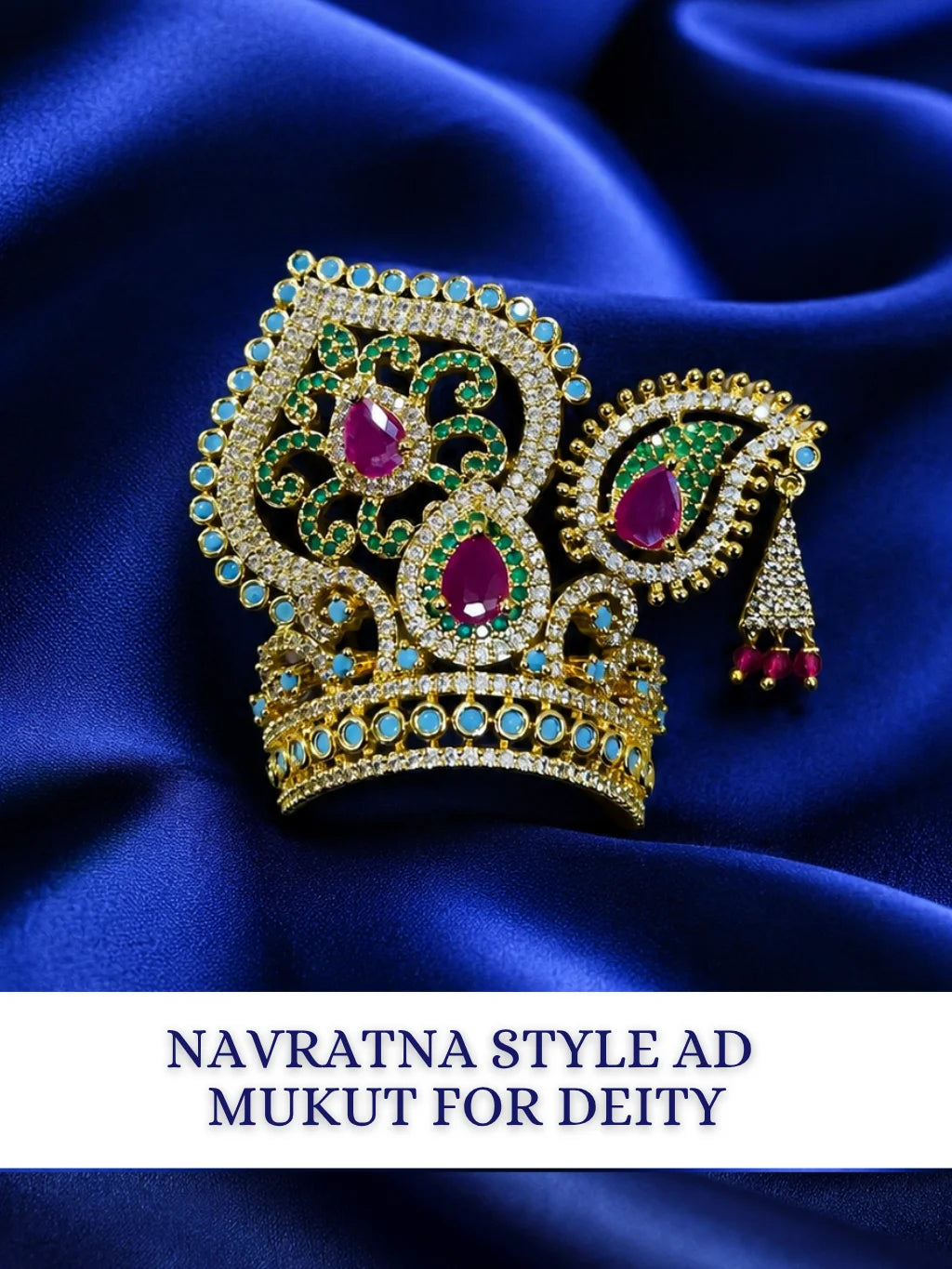 Navratna Style AD Mukut for Deity