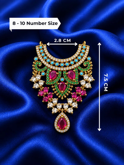 Navratna Style Multi-Color AD Stone Choker Haar