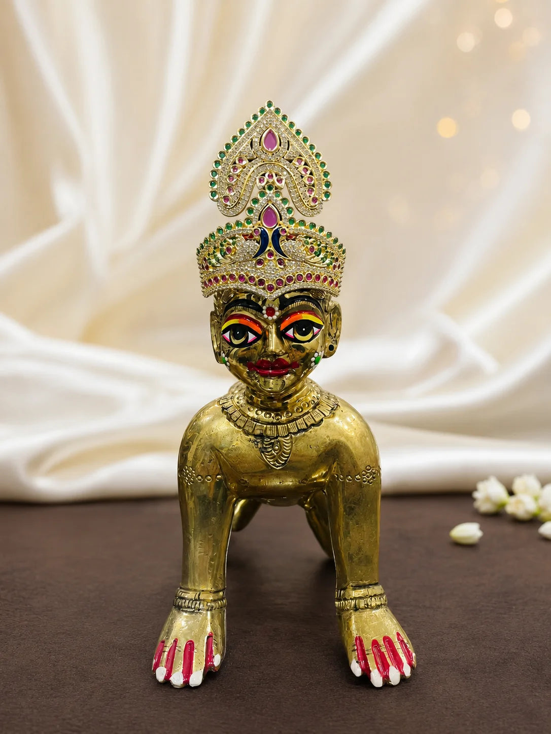Neel Mayur AD Stone Mukut for Deity and Laddu Gopal Shringar