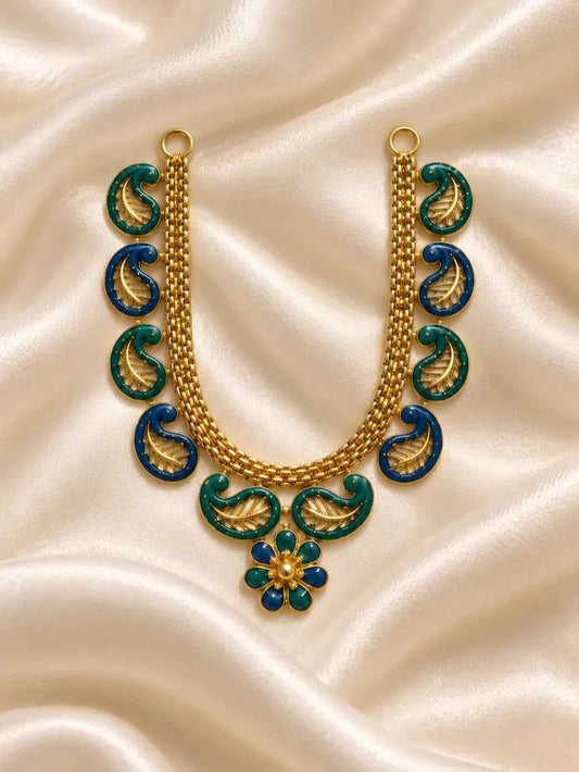 Neel Mayuri Gold Plated Haar for Deity