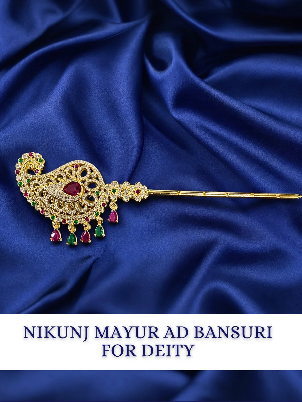 Nikunj Mayur AD Bansuri for Deity and Laddu Gopal Shringar