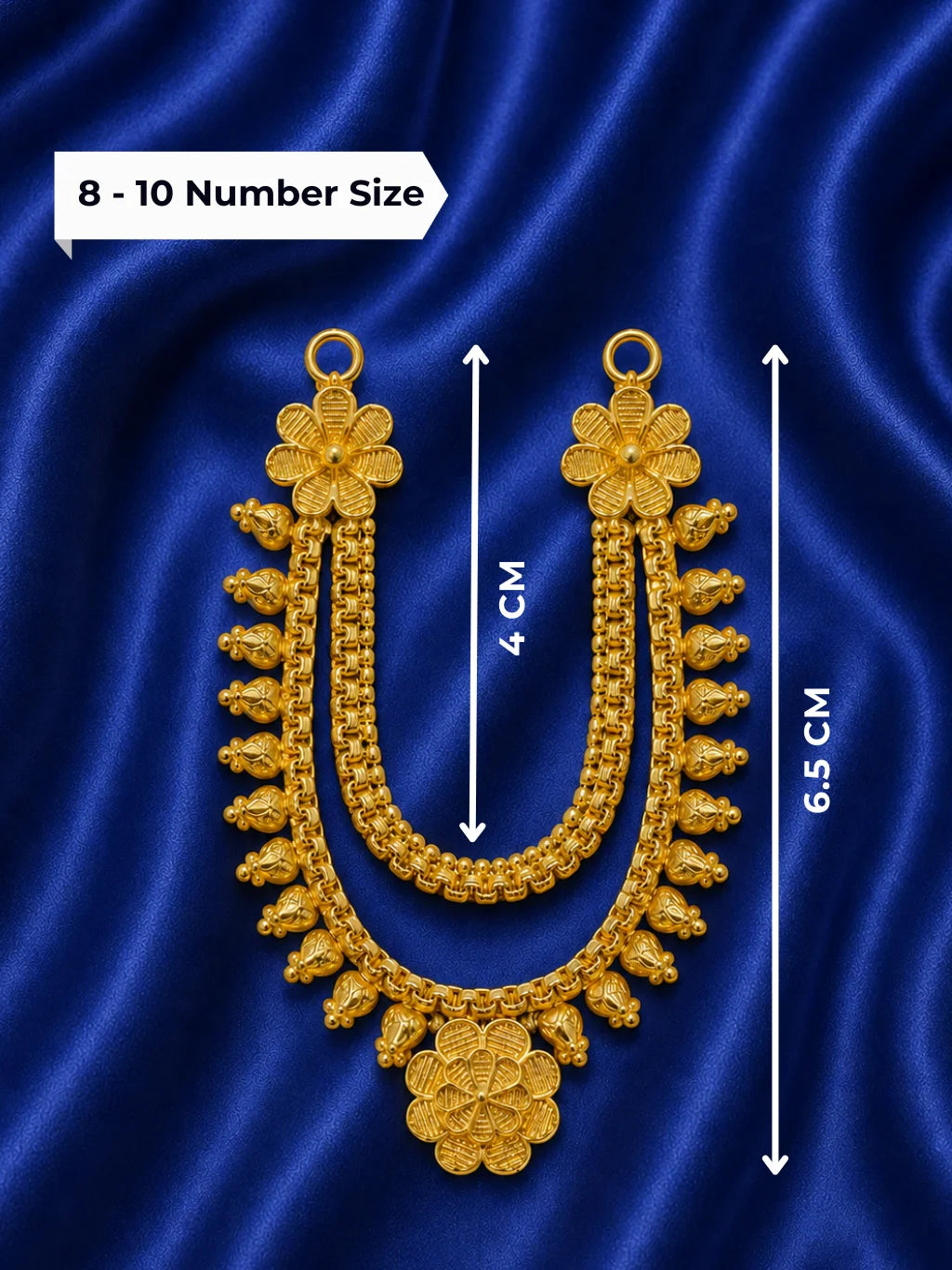Nitya Gold Plated Floral Haar for Laddu Gopal, Radha Rani, Ram Lalla, Mata Rani and Other Deities