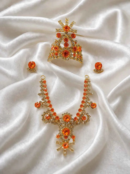 Orange Sacred AD Jewellery Set