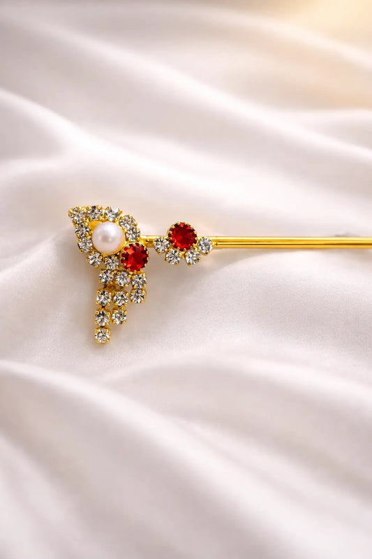 Orange stone work Laddu Gopal basuri designer Krishna flute