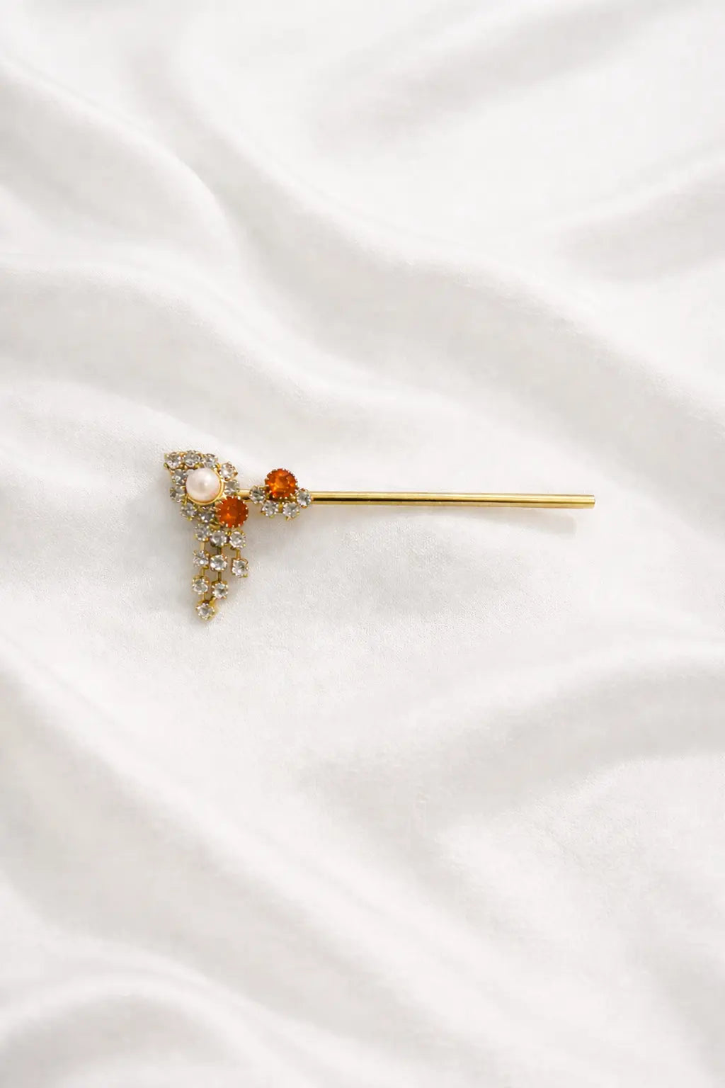 Orange stone work Laddu Gopal basuri designer Krishna flute