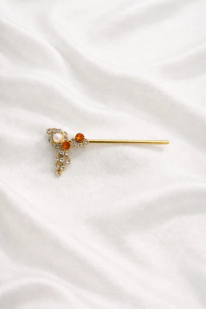 Orange stone work Laddu Gopal basuri designer Krishna flute
