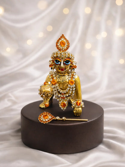 Orange Mukut Mala Set for Laddu Gopal