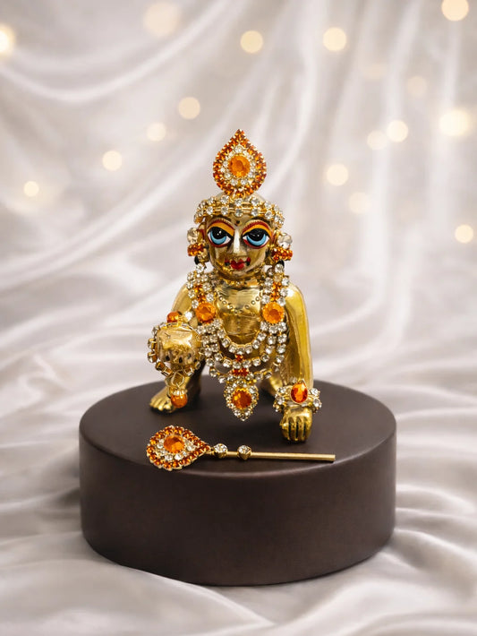 Orange Mukut Mala Set for Laddu Gopal