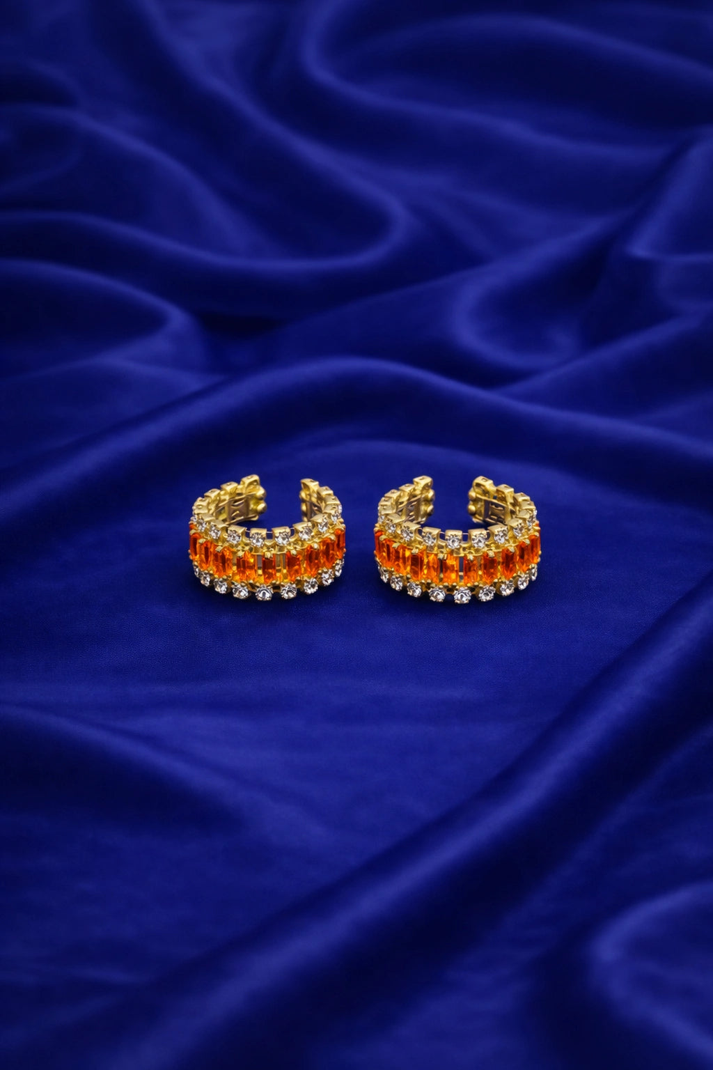 Orange & Silver Stone Laddu Gopal Bangles - Laddu Gopal Kangan