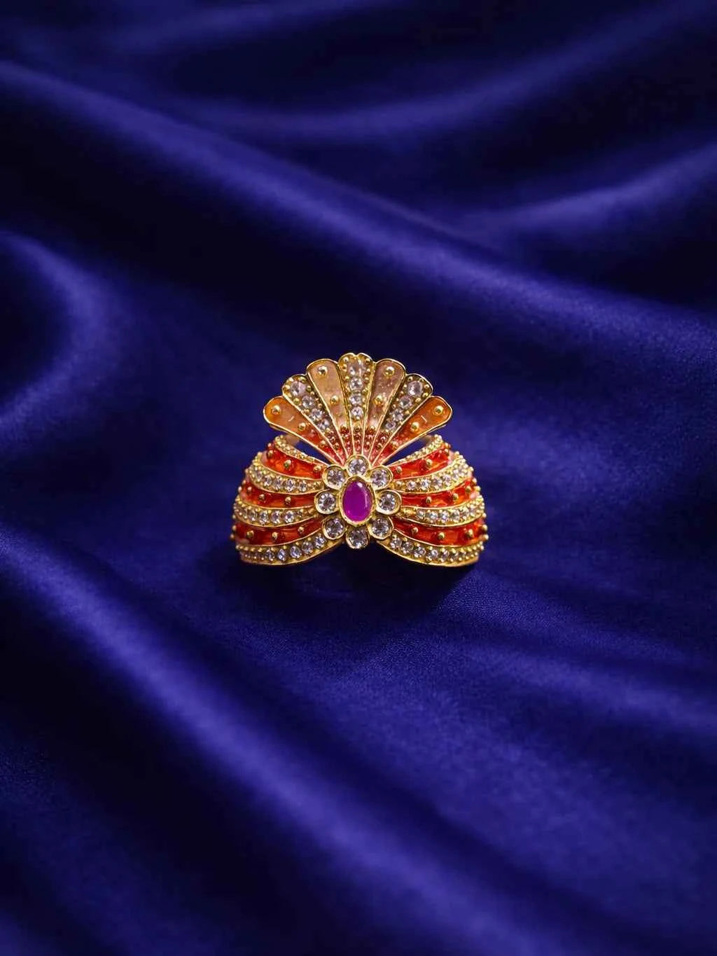 Orange Jadau Laddu Gopal Mukut