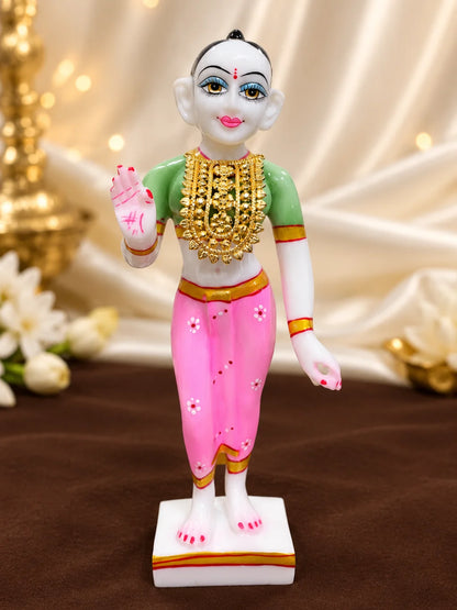 Padma Temple Gold Plated Haar for Deity featuring lotus-inspired detailing and a rich temple-style golden finish. Ideal for Laddu Gopal and festive shringar.
