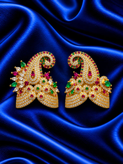 Shop Panna Pallavi AD Mukut for Jugal Jodi with jewel-inspired artistry, Kalash-style elegance and sparkling AD work for Laddu Gopal and festive shringar.