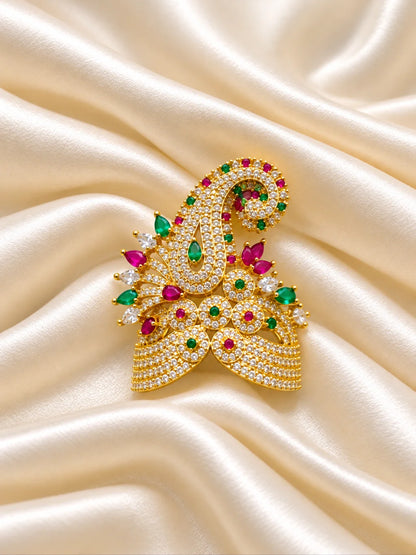 Shop Panna Pallavi AD Mukut for Jugal Jodi with jewel-inspired artistry, Kalash-style elegance and sparkling AD work for Laddu Gopal and festive shringar.