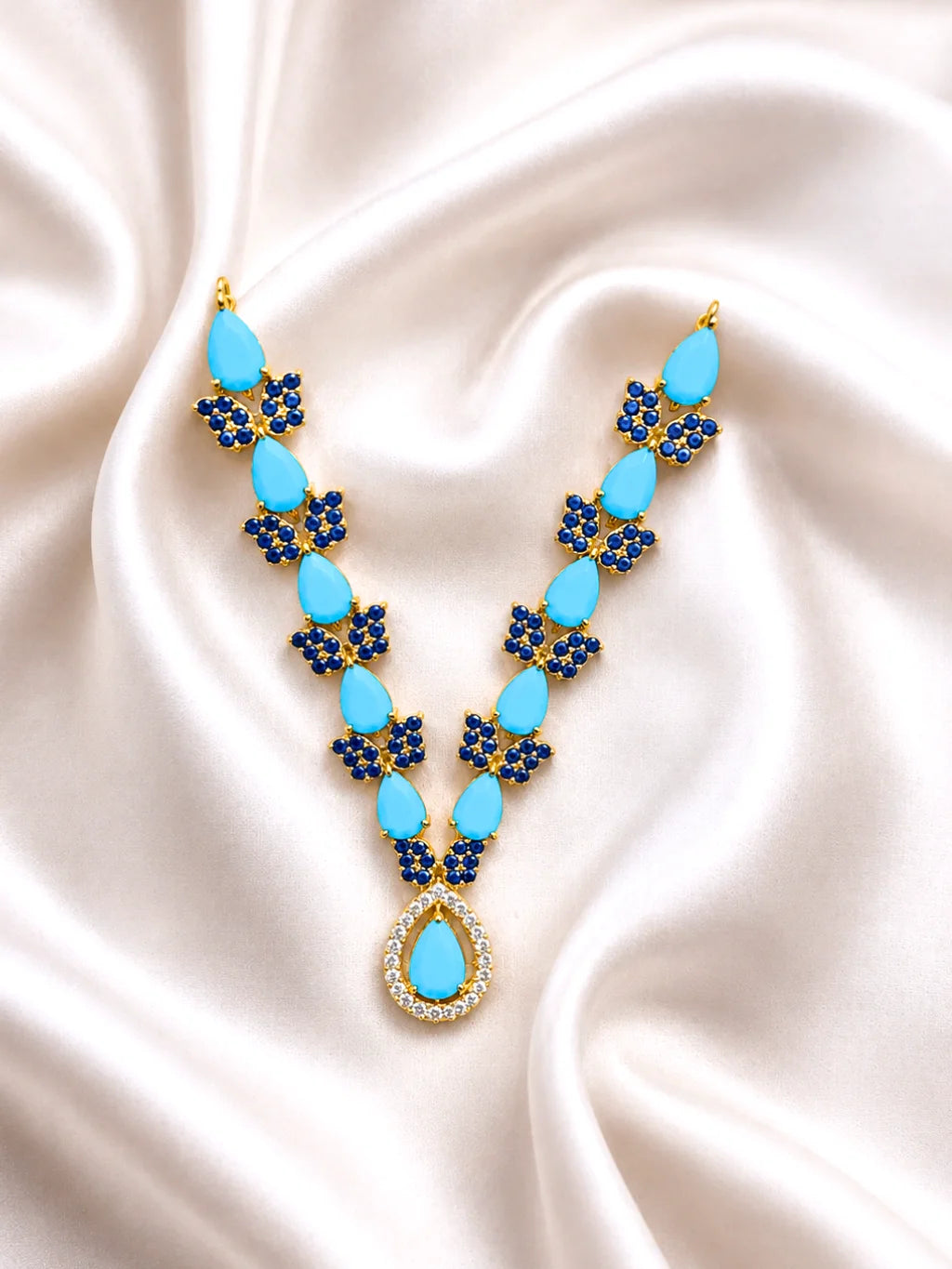 Pannika AD Necklace for Laddu Gopal with sparkling American diamond stone work