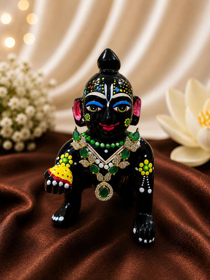 Pannika AD Necklace for Laddu Gopal with sparkling American diamond stone work