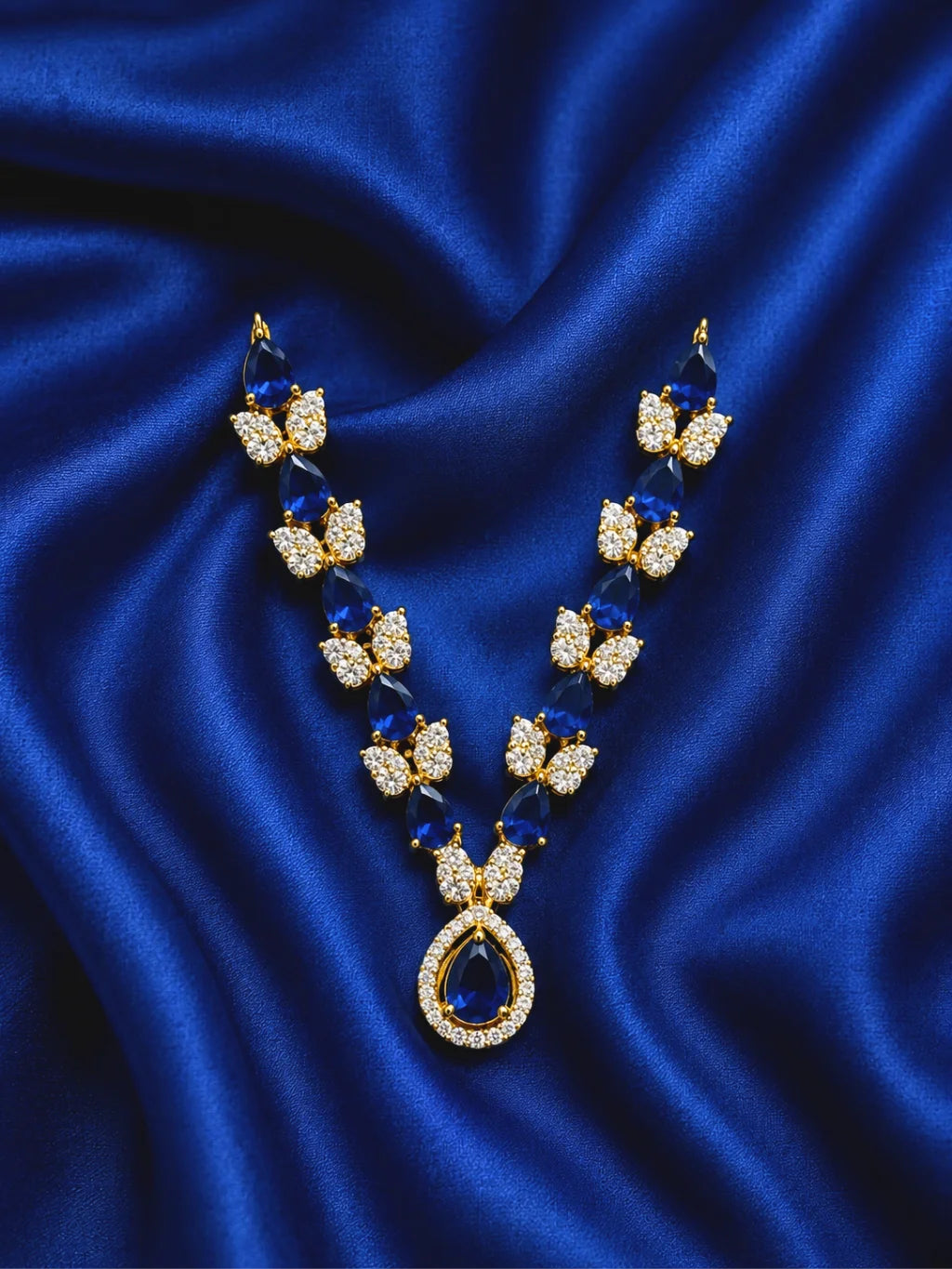 Pannika AD Necklace for Laddu Gopal with sparkling American diamond stone work