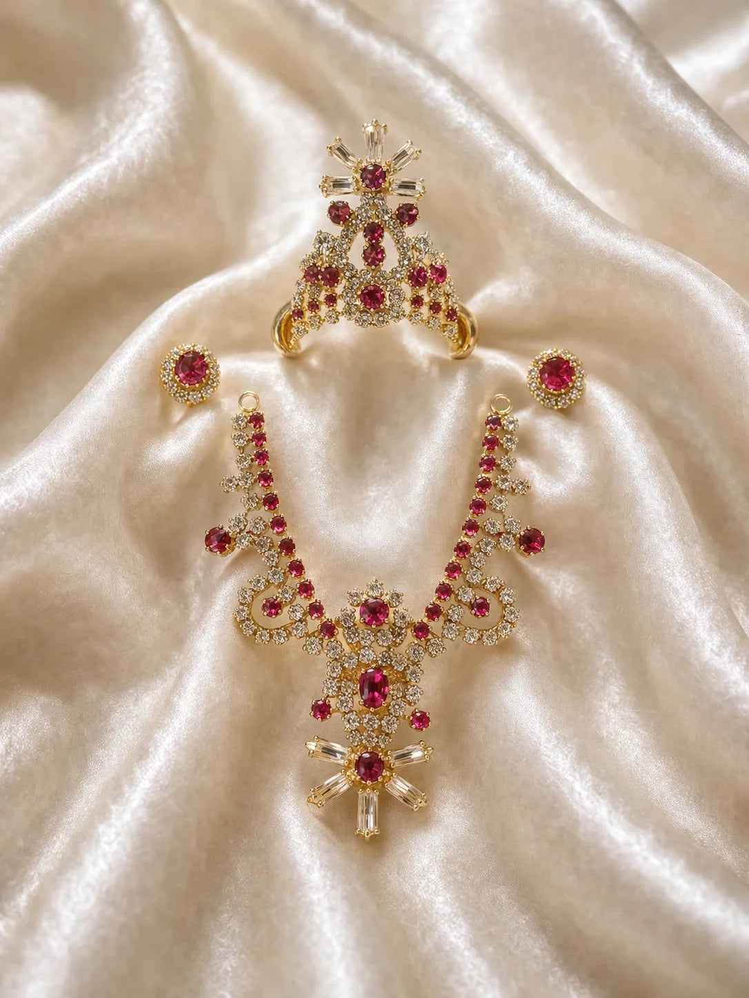 Pastel Color Sacred AD Jewellery Set