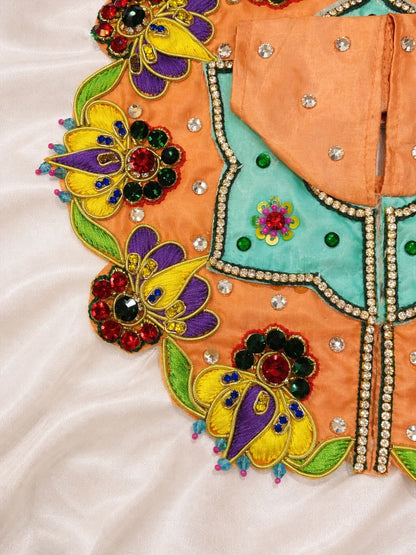 Peach color Laddu Gopal dress for soft and graceful shringar