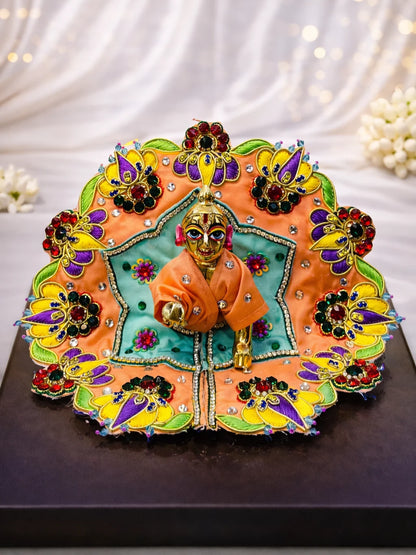 Peach color Laddu Gopal dress for soft and graceful shringar