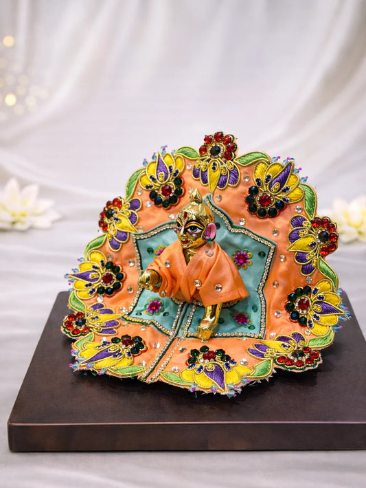Peach color Laddu Gopal dress for soft and graceful shringar