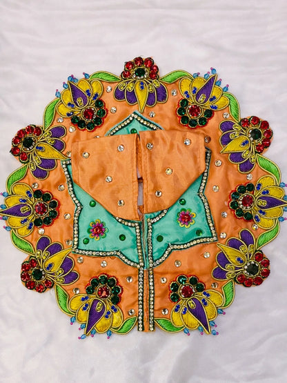 Peach color Laddu Gopal dress for soft and graceful shringar