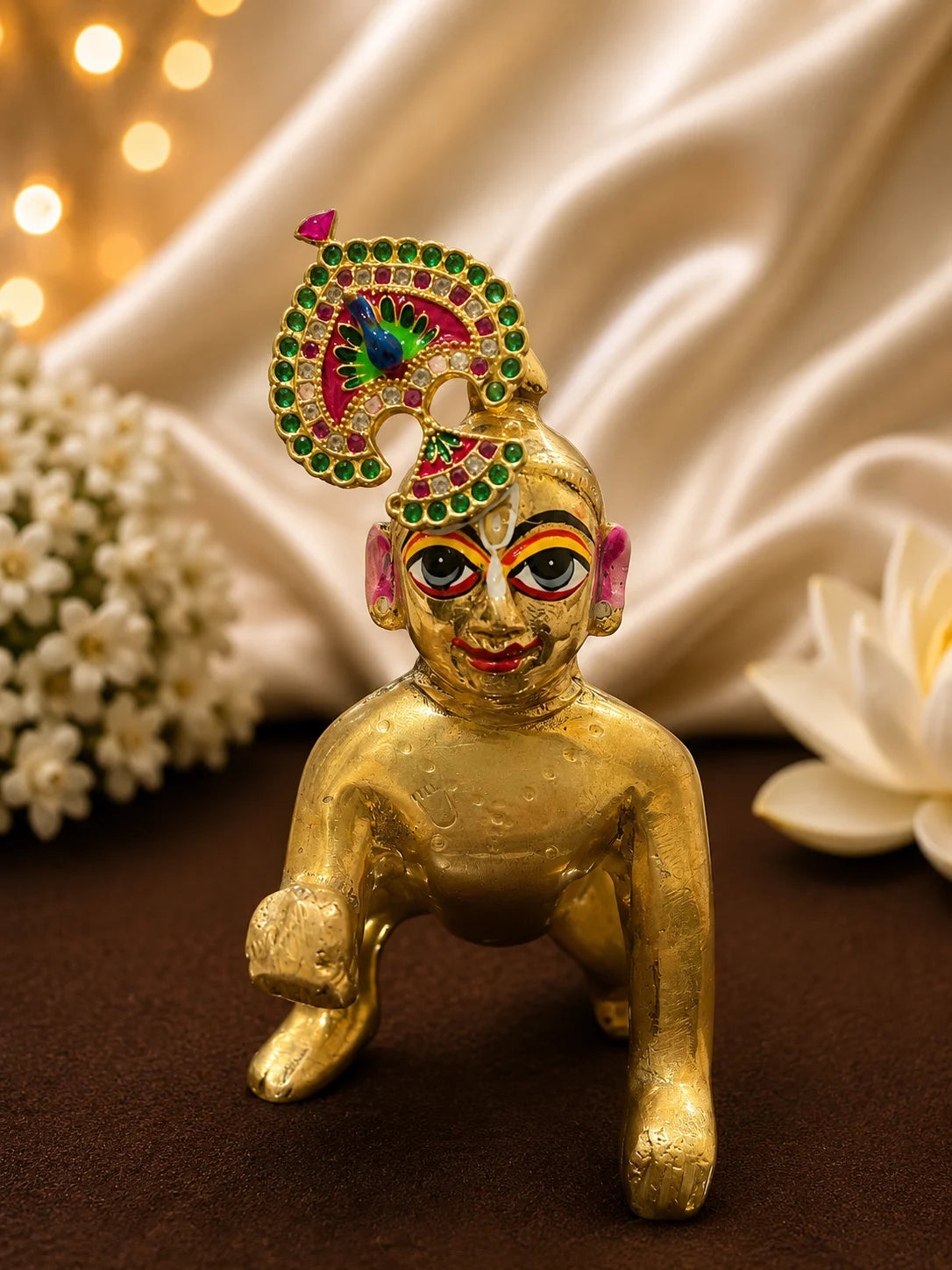 Peacock AD Seep Mukut for Deity – Divine Mayur Collection