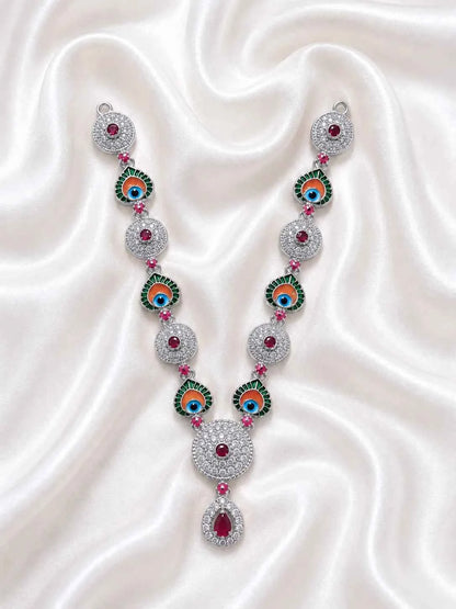 Peacock Eye Meenakari AD Garland for Deity