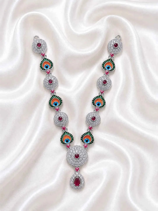 Peacock Eye Meenakari AD Garland for Deity