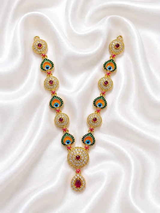 Peacock Eye Meenakari AD Garland for Deity