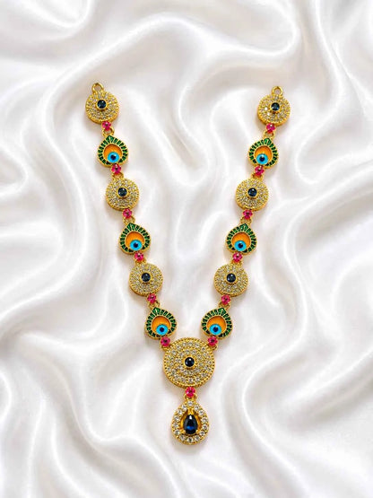 Peacock Eye Meenakari AD Garland for Deity