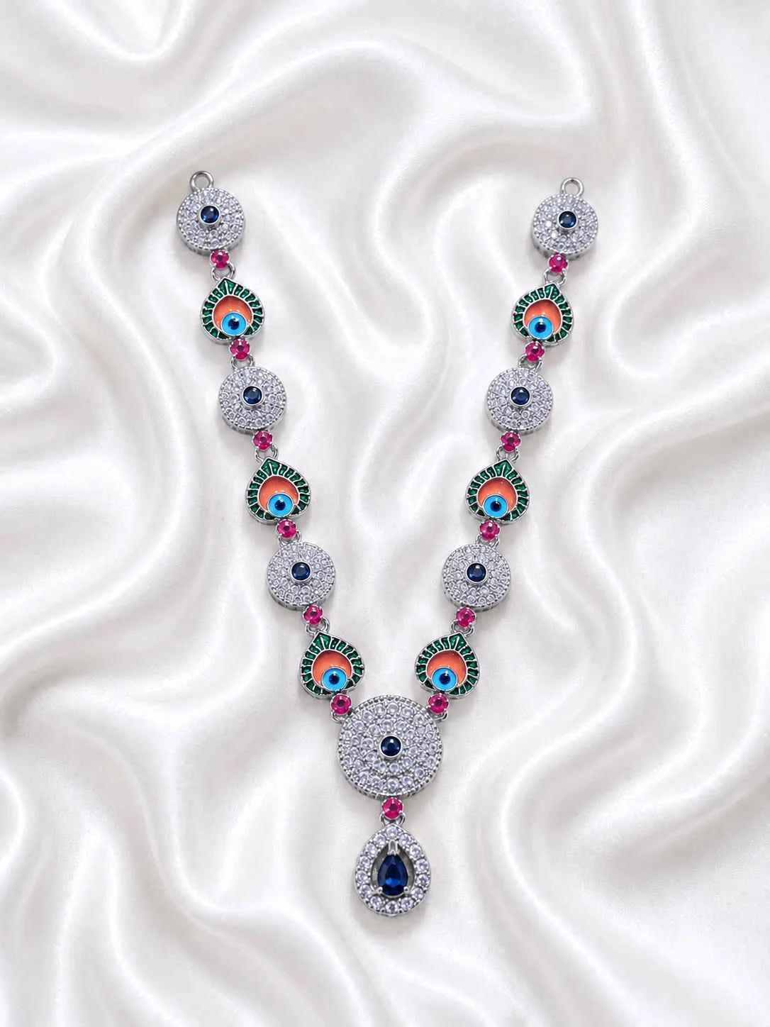 Peacock Eye Meenakari AD Garland for Deity