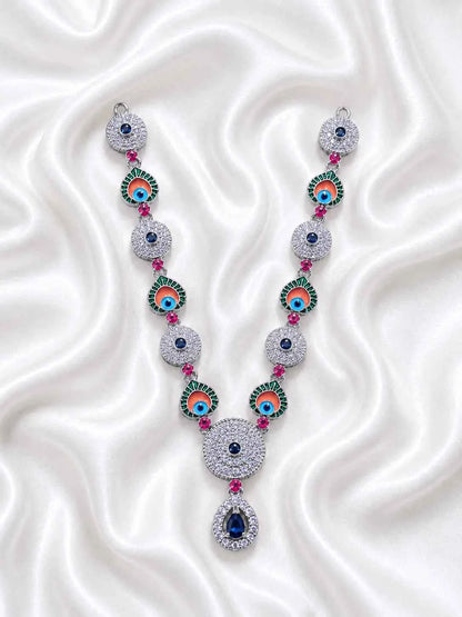 Peacock Eye Meenakari AD Garland for Deity