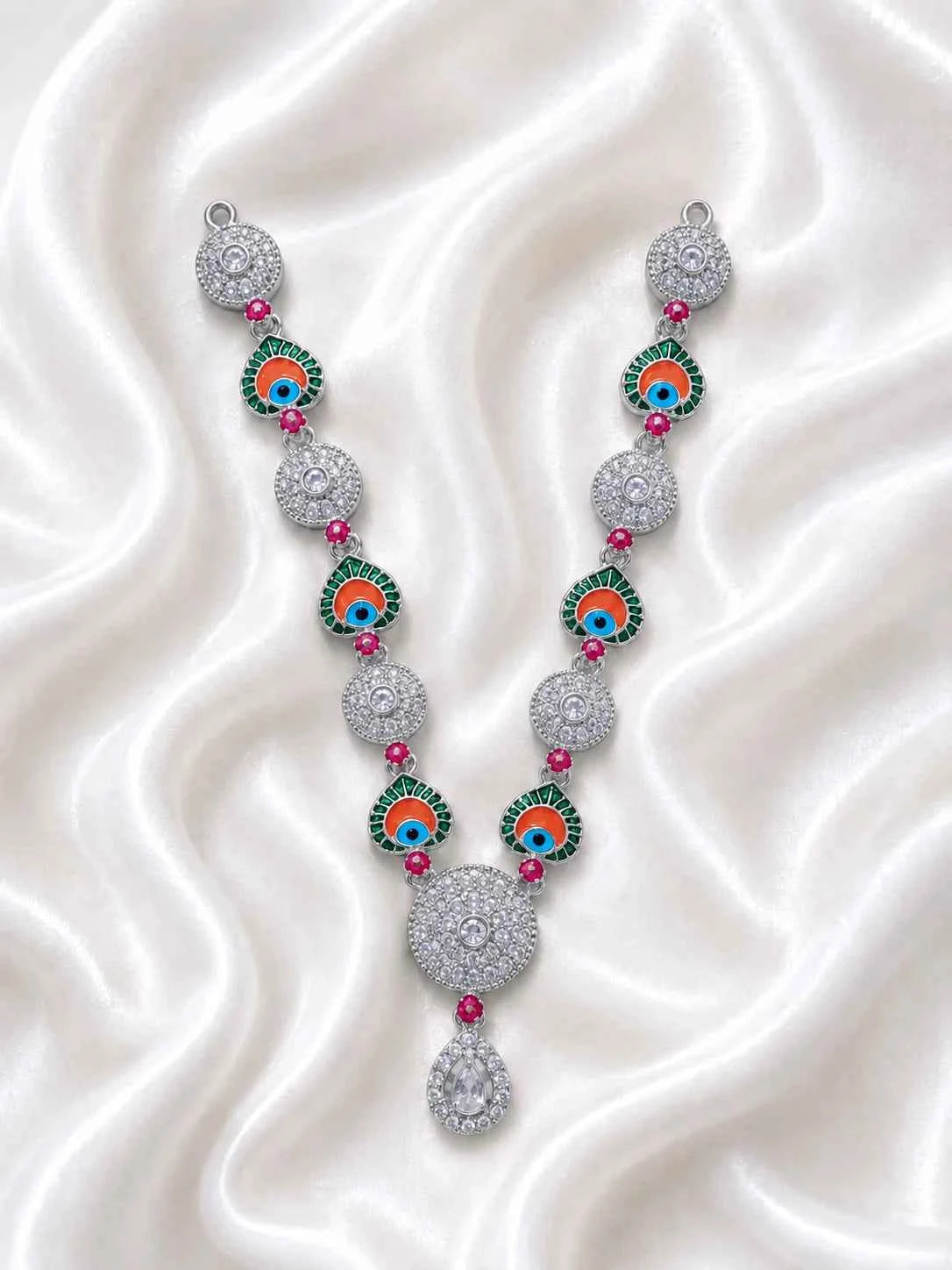 Peacock Eye Meenakari AD Garland for Deity