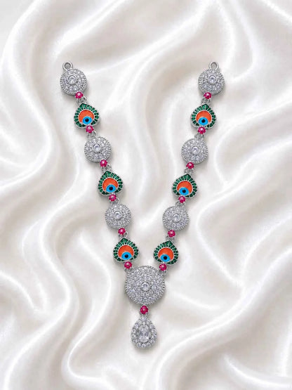 Peacock Eye Meenakari AD Garland for Deity