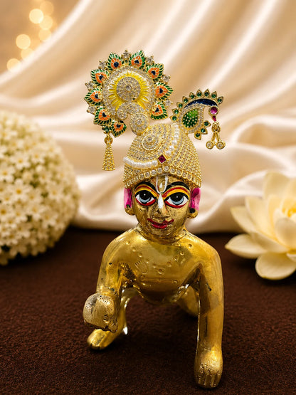 Peacock Rajkala AD Mukut for Deity – Royal Divine Shringar Collection