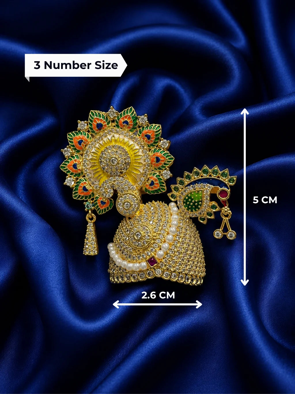 Peacock Rajkala AD Mukut for Deity – Royal Divine Shringar Collection