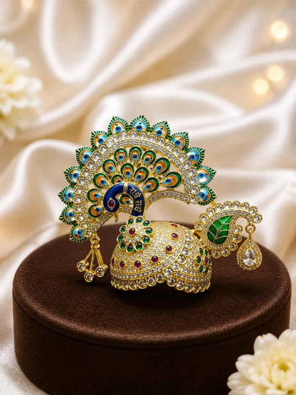 Peacock Utsav AD Mukut for Deity