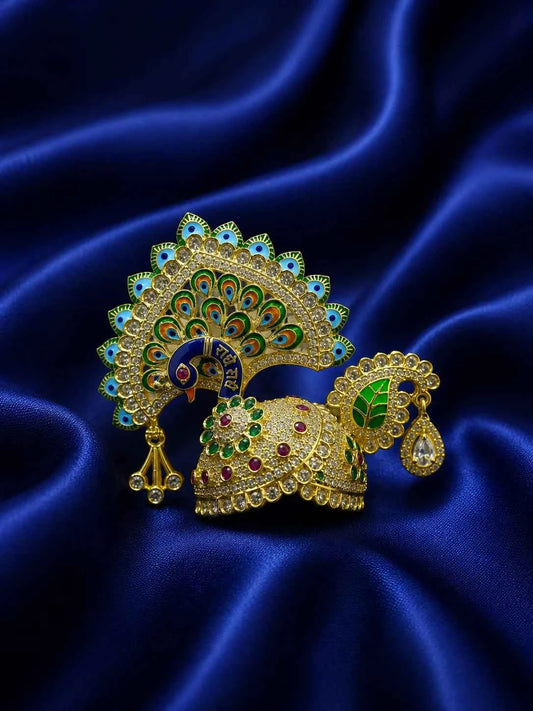 Peacock Utsav AD Mukut for Deity