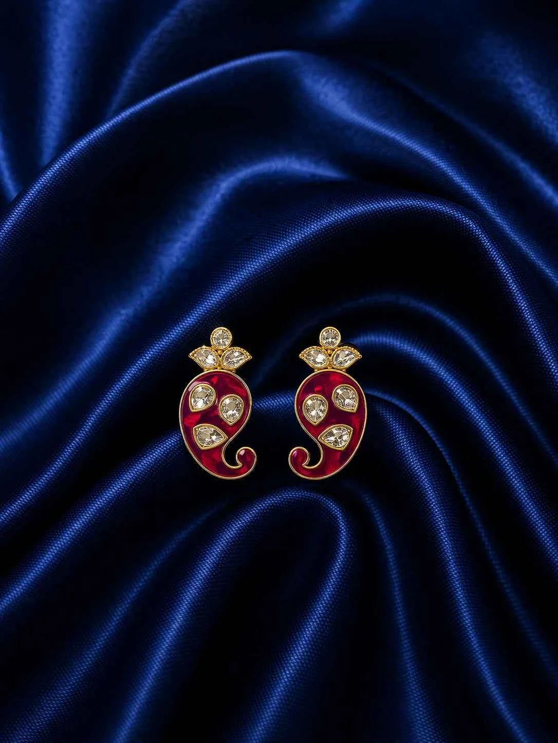 Pink AD Designer Earrings for Deity