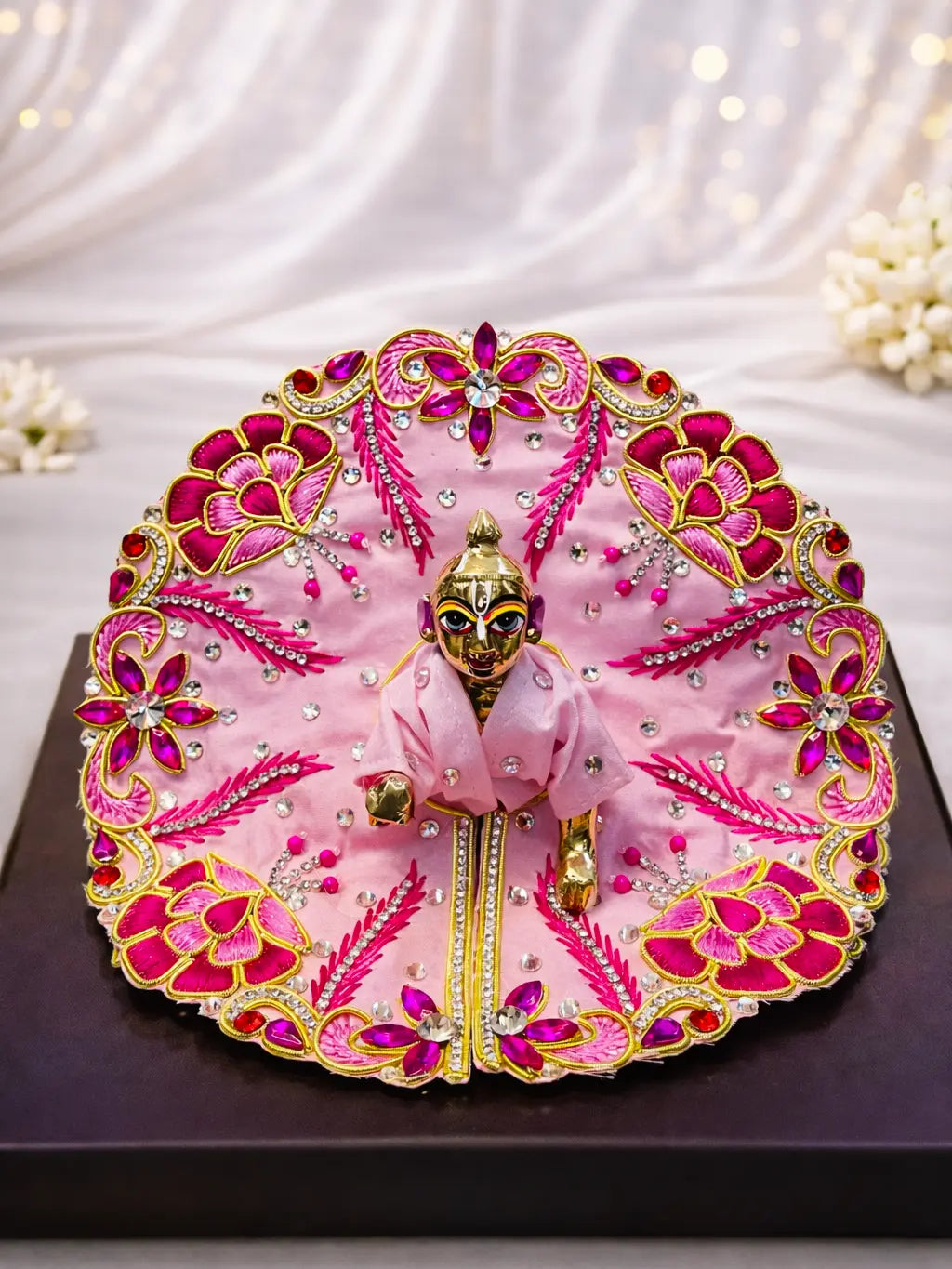 Pink colour Laddu Gopal dress for daily and festive shringar